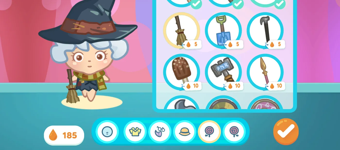 The avatar and home customization screen in Cloudtopia